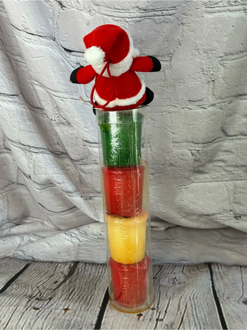 5/$20 4 PC Vtg Yankee Candle Assorted Christmas Votive Candle Set Santa Plush